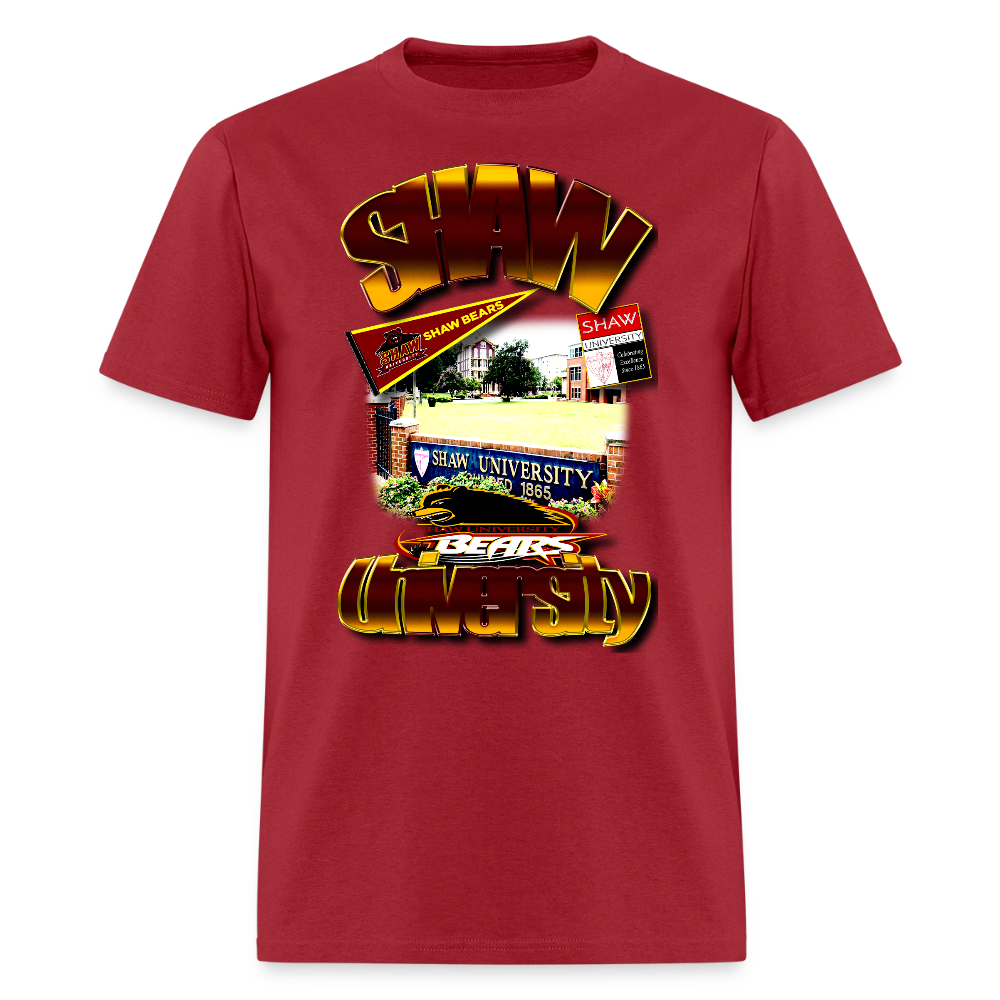 Shaw University Tee - dark red