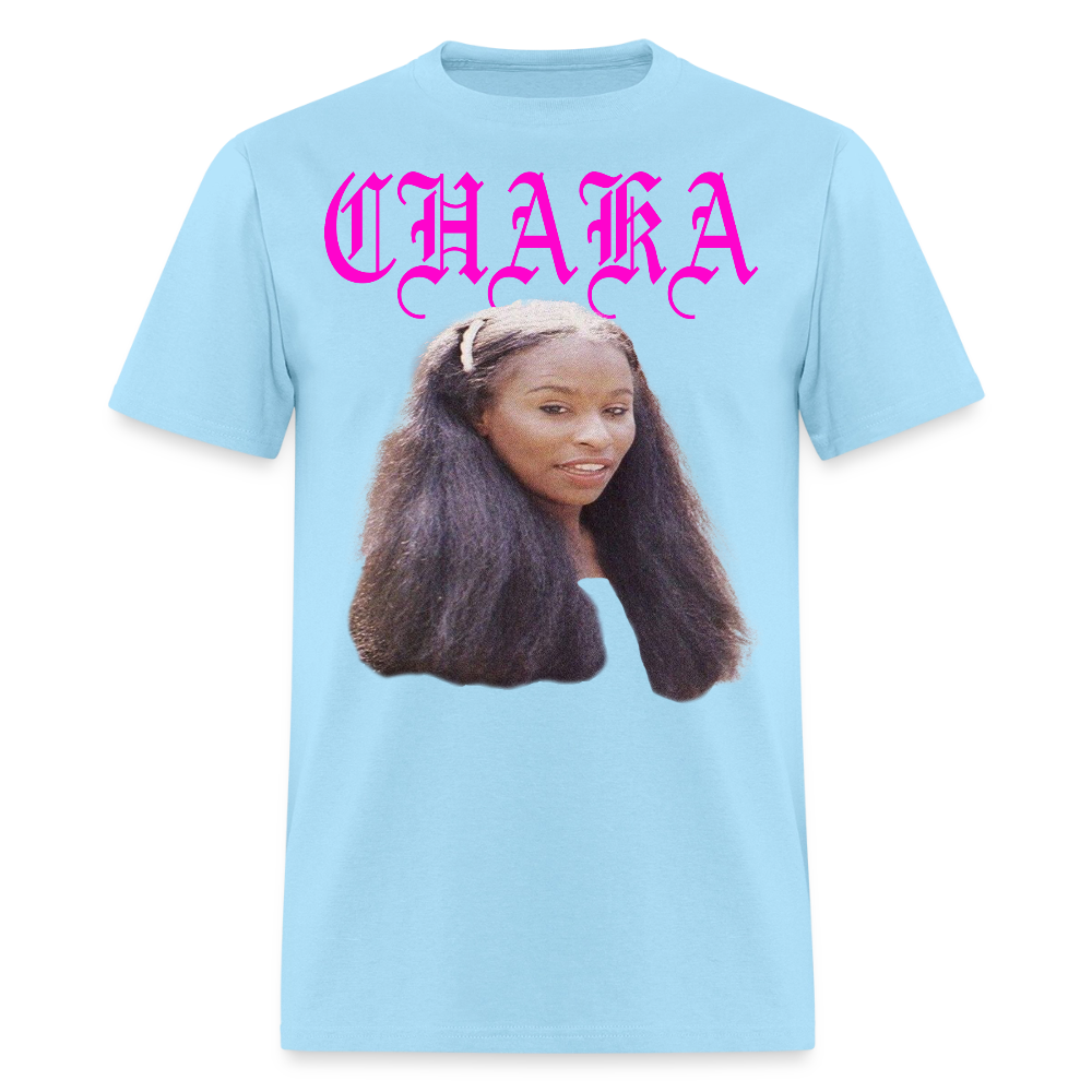 "Chaka" Chaka Khan Tee - powder blue
