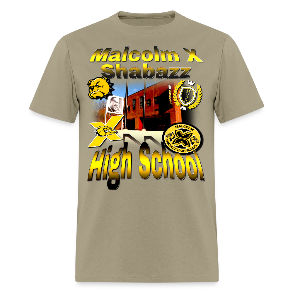 Malcolm X Shabazz High School T-Shirt - khaki