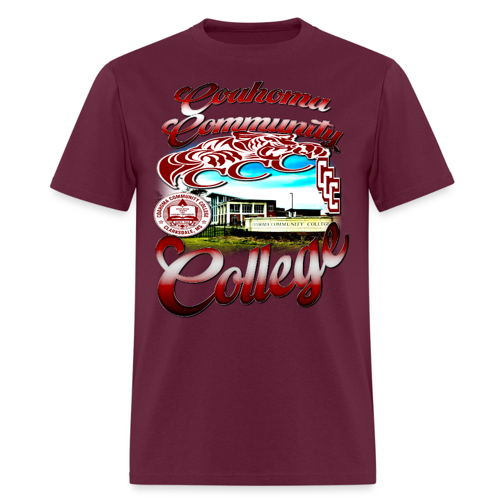 Coahoma Community College Tee - burgundy