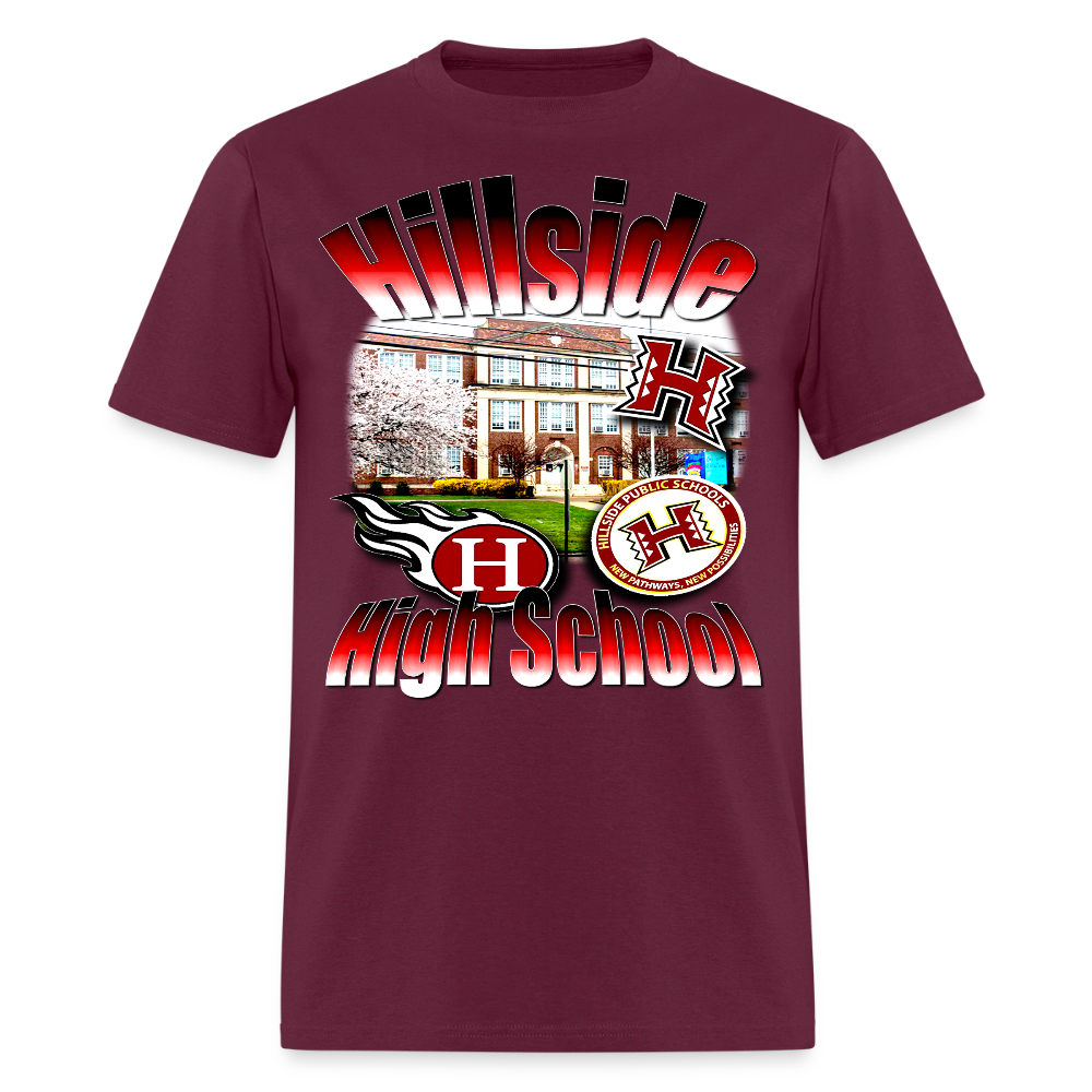 Hillside High (NJ) T-Shirt - burgundy