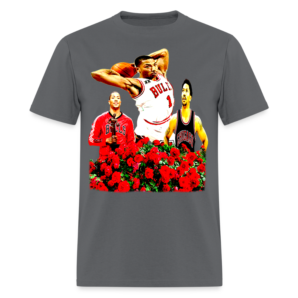 Smell The Roses Tee - charcoal