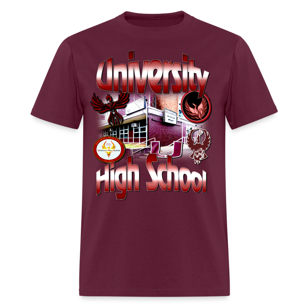 University High School T-Shirt - burgundy