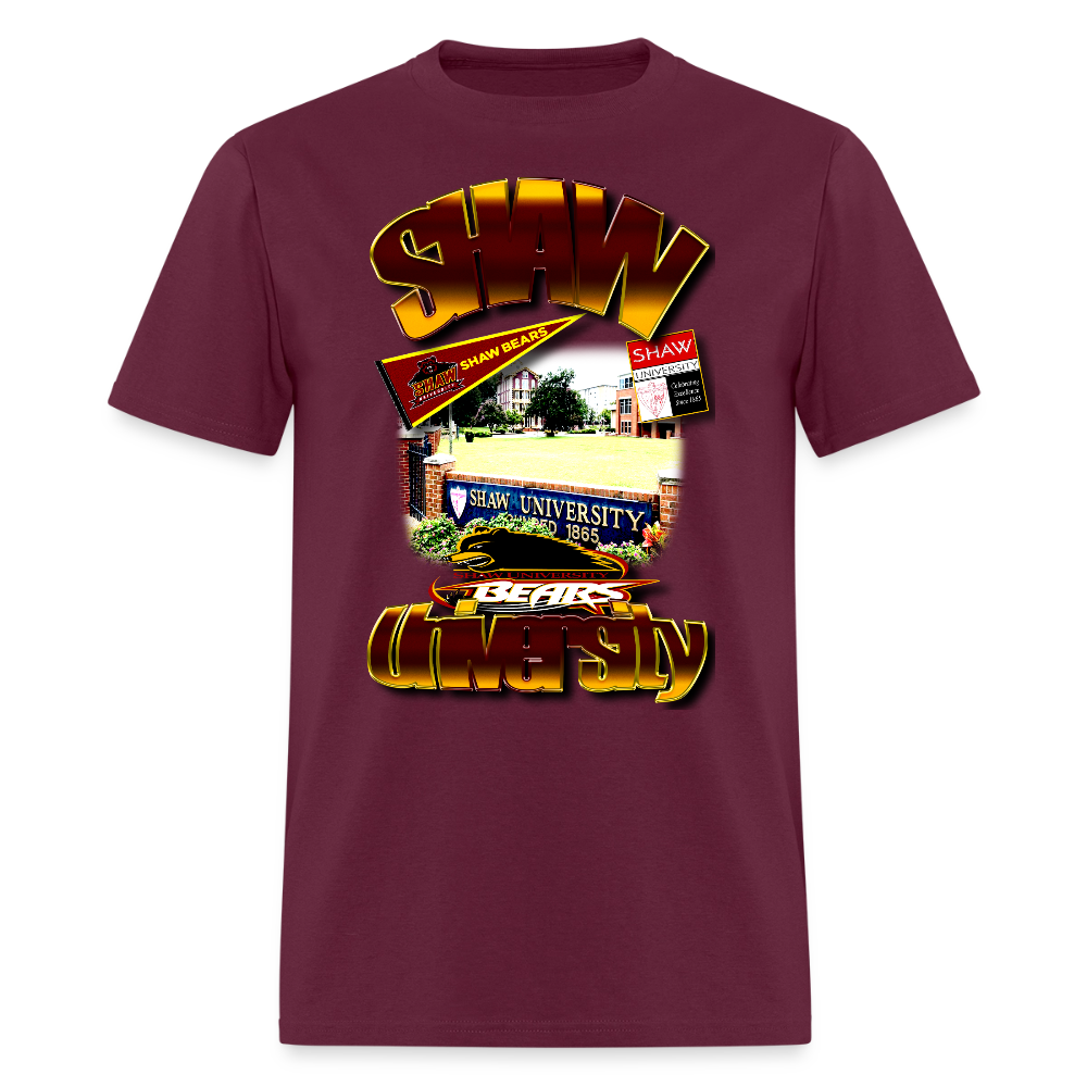 Shaw University Tee - burgundy