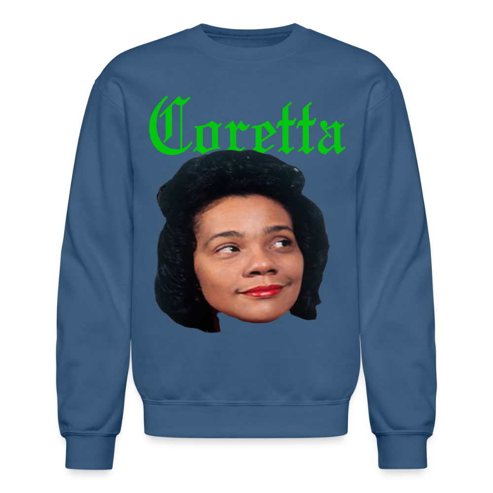 "Coretta" Coretta Scott King Tee Sweatshirt - indigo blue