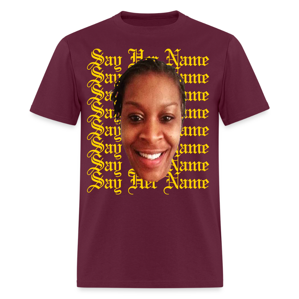 Sandra Bland x Say Her Name Tee - burgundy