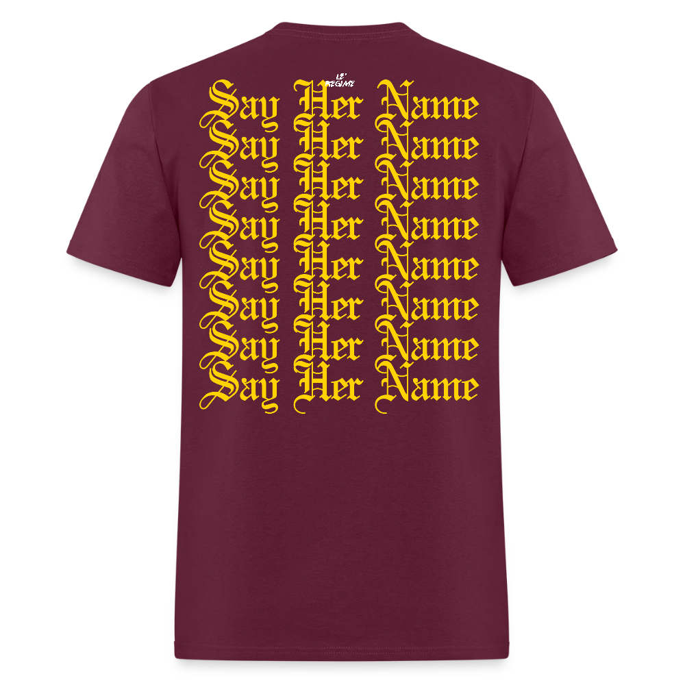 Sandra Bland x Say Her Name Tee - burgundy