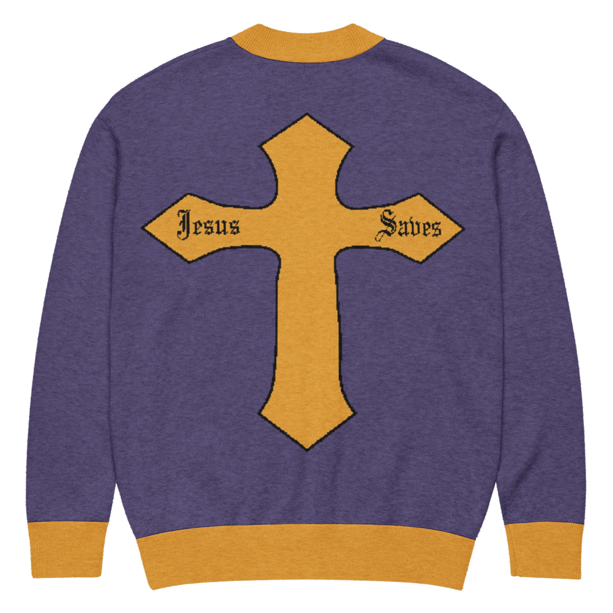 Jesus Saves Knitted Cardigan