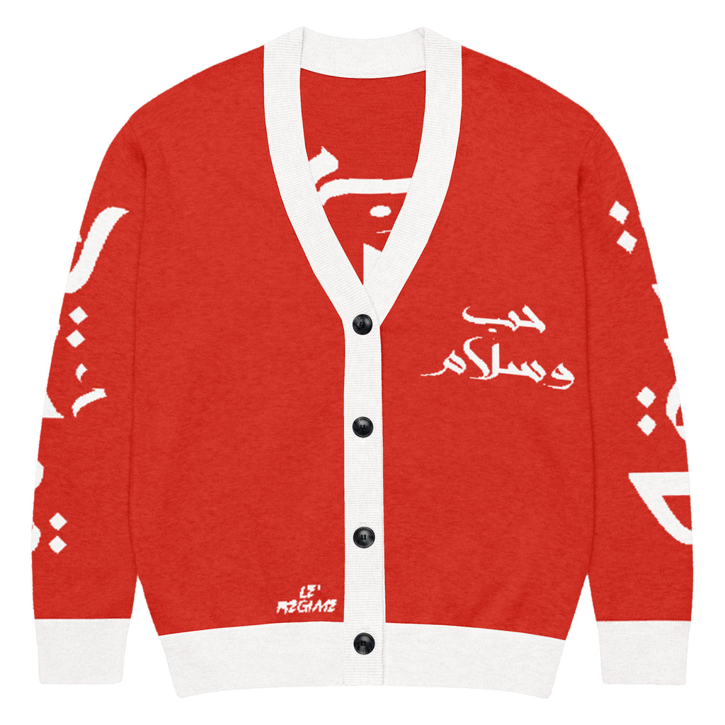 Love & Peace (Arabic) Knitted Cardigan