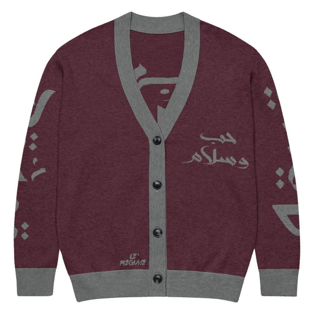 Love & Peace (Arabic) Knitted Cardigan