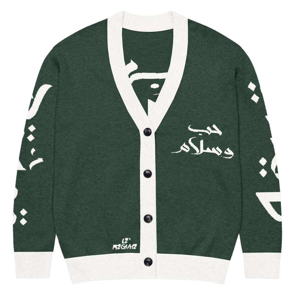 Love & Peace (Arabic) Knitted Cardigan
