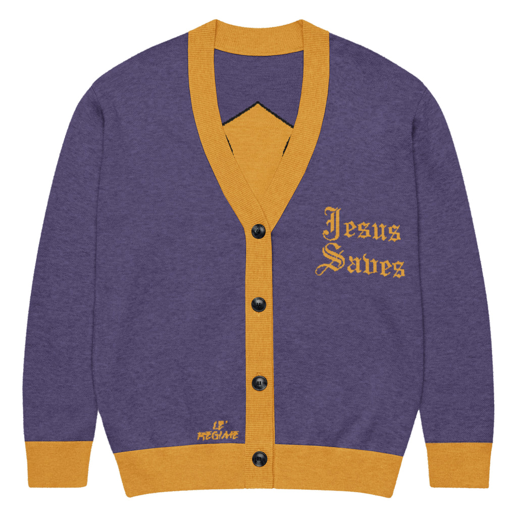 Jesus Saves Knitted Cardigan