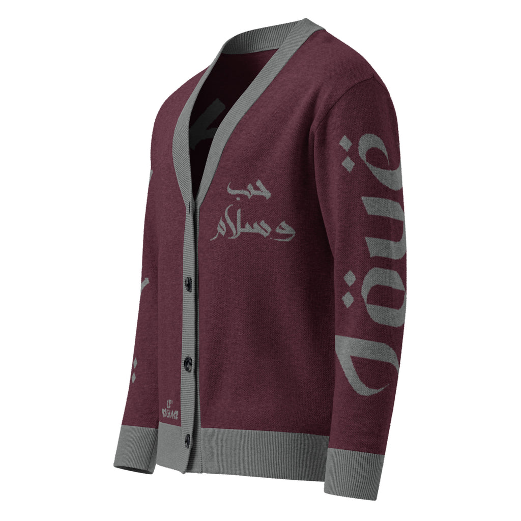 Love & Peace (Arabic) Knitted Cardigan