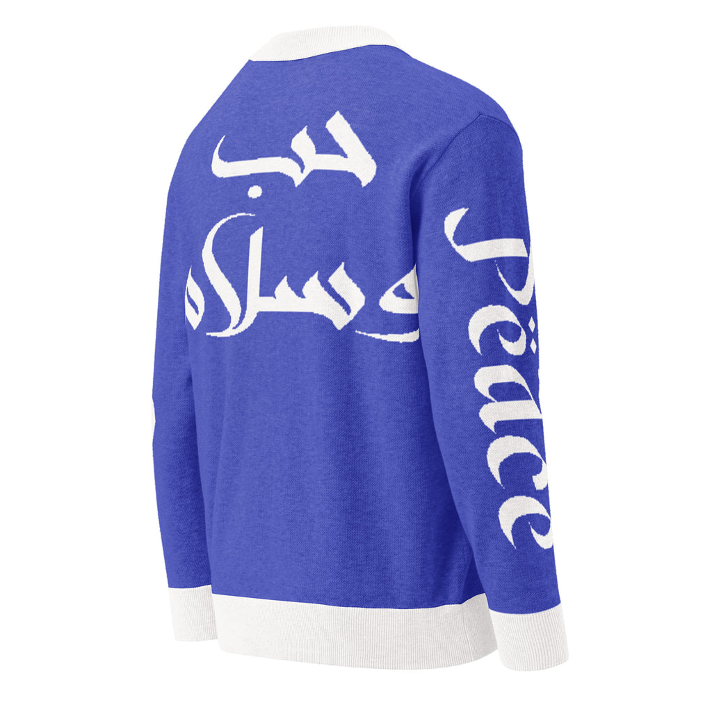 Love & Peace (Arabic) Knitted Cardigan