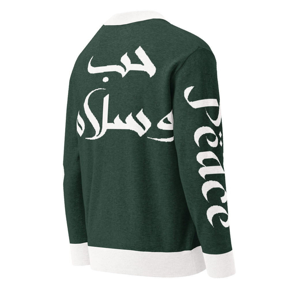 Love & Peace (Arabic) Knitted Cardigan