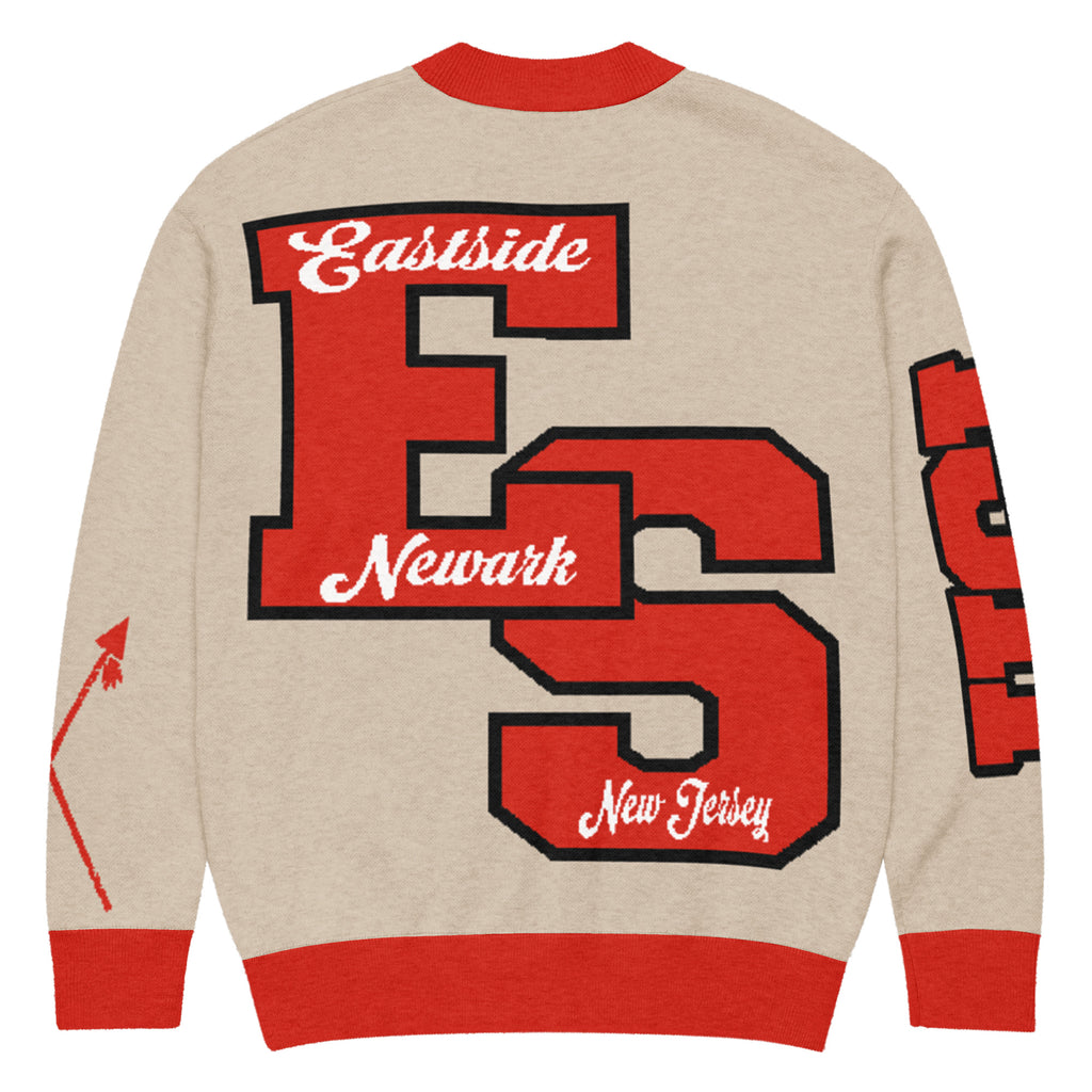 East Side High School Letterman Knitted Cardigan