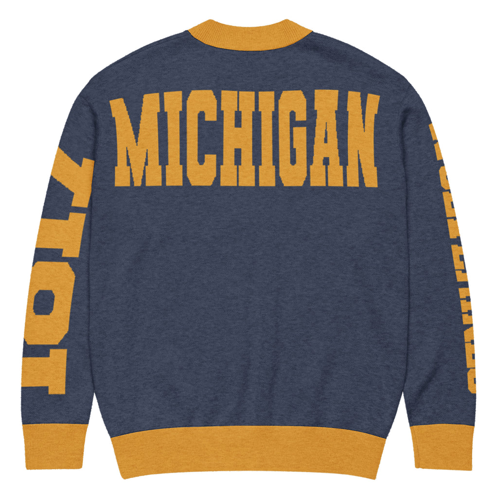 Michigan Retro Varsity Knitted Cardigan
