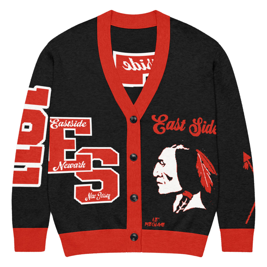 East Side High School Letterman Knitted Cardigan