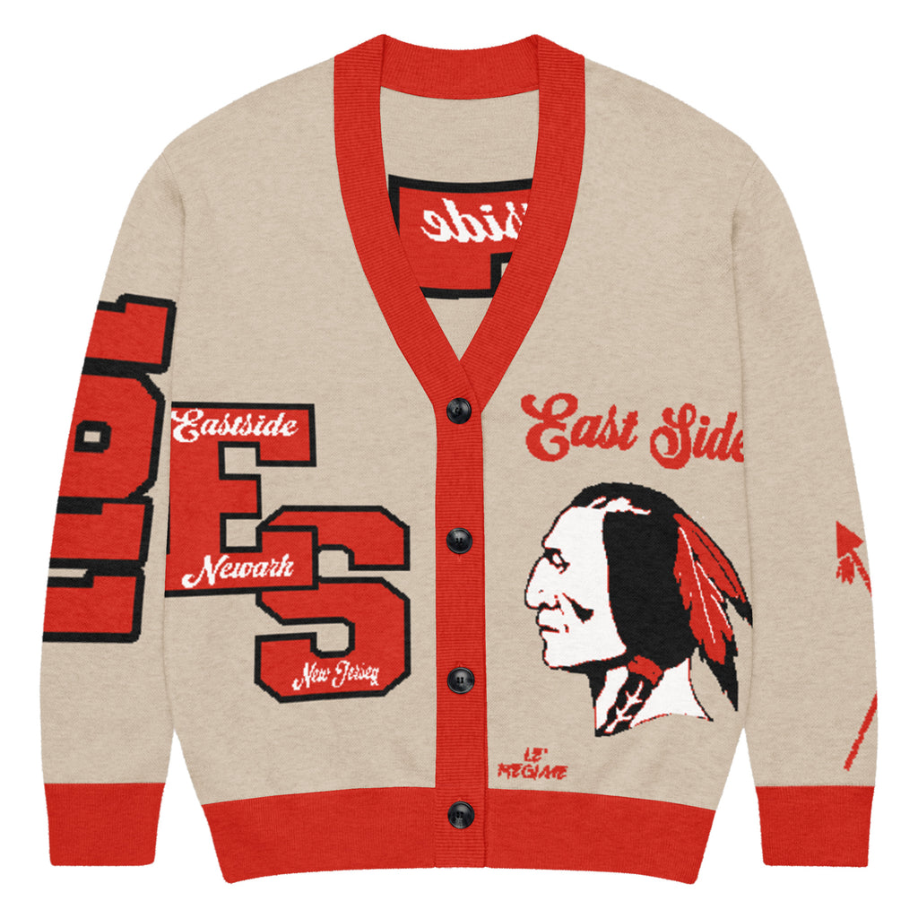East Side High School Letterman Knitted Cardigan