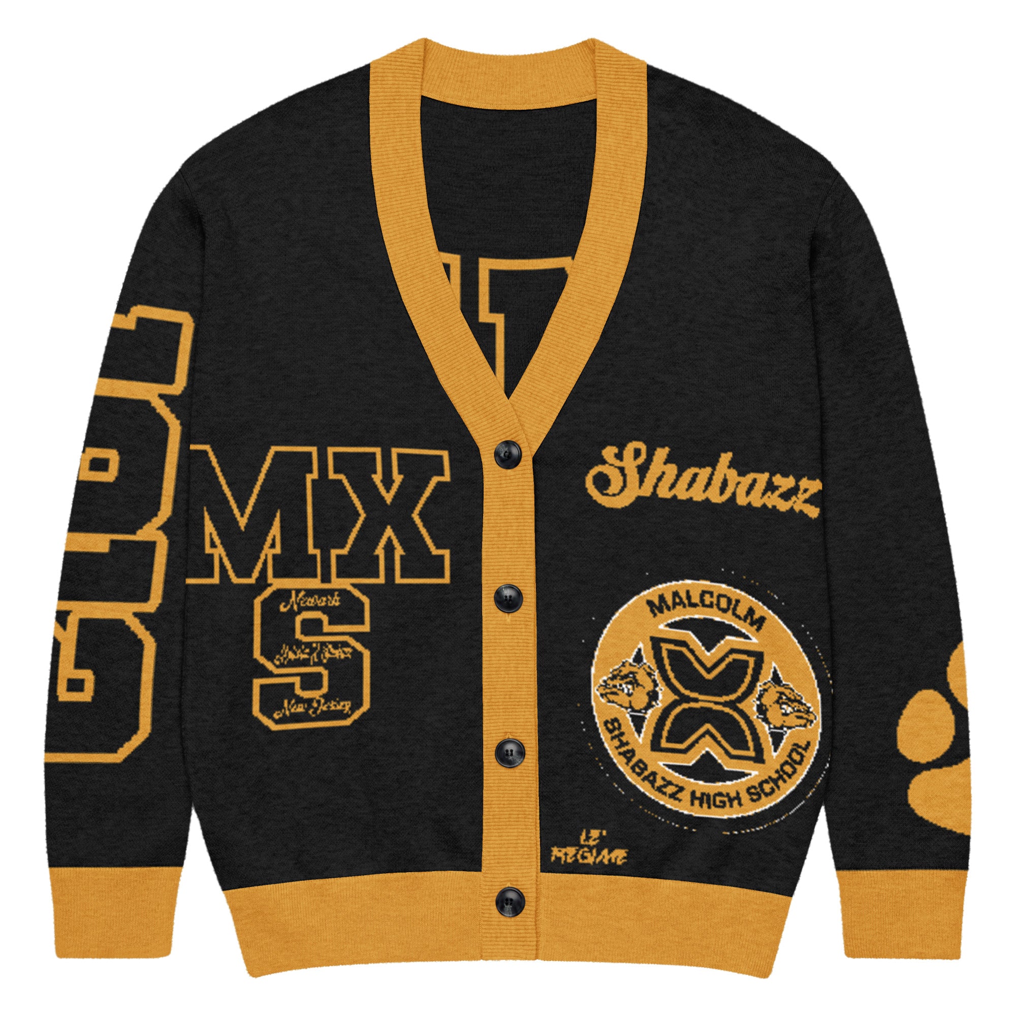 Malcolm X Shabazz High School Letterman Knitted Cardigan