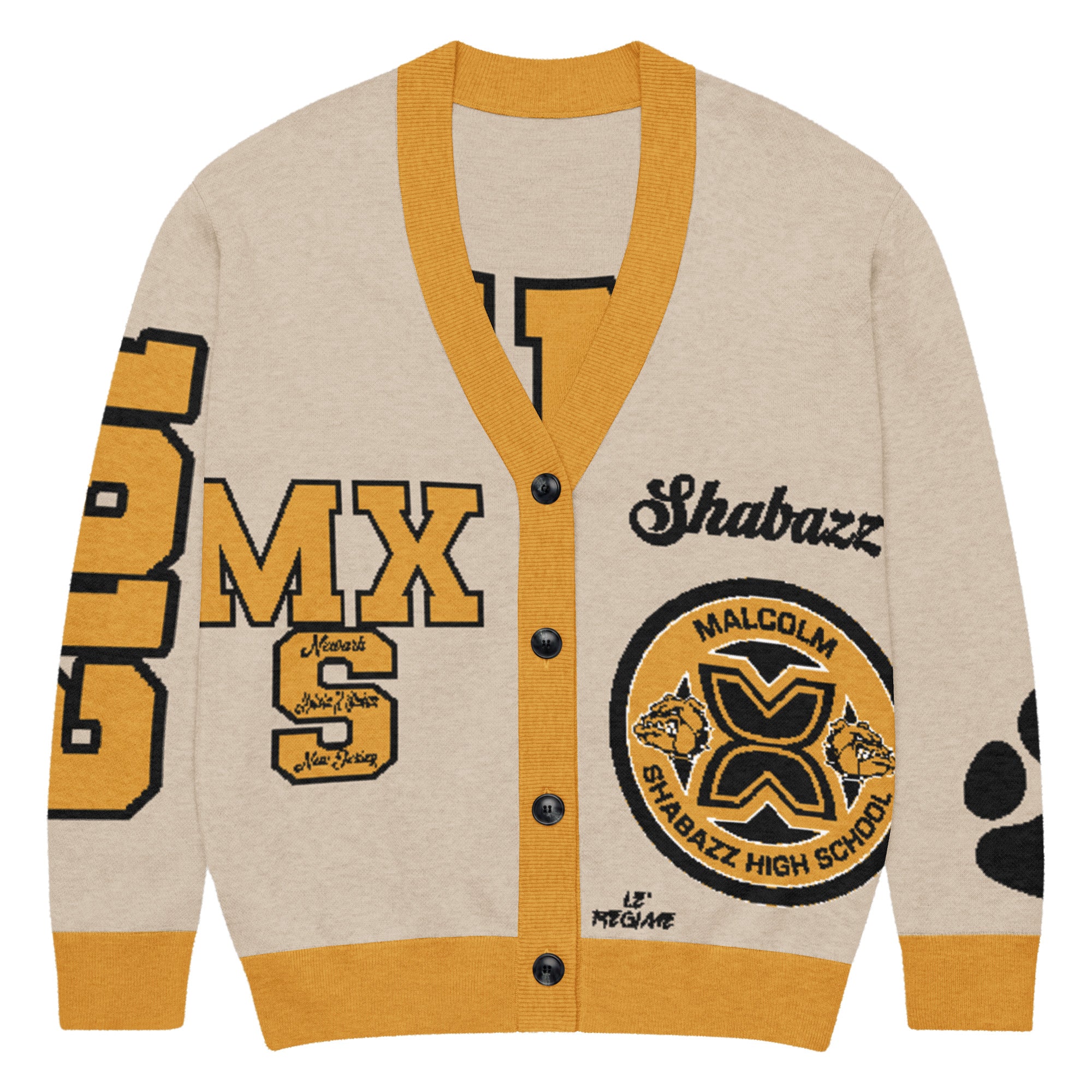 Malcolm X Shabazz High School Letterman Knitted Cardigan