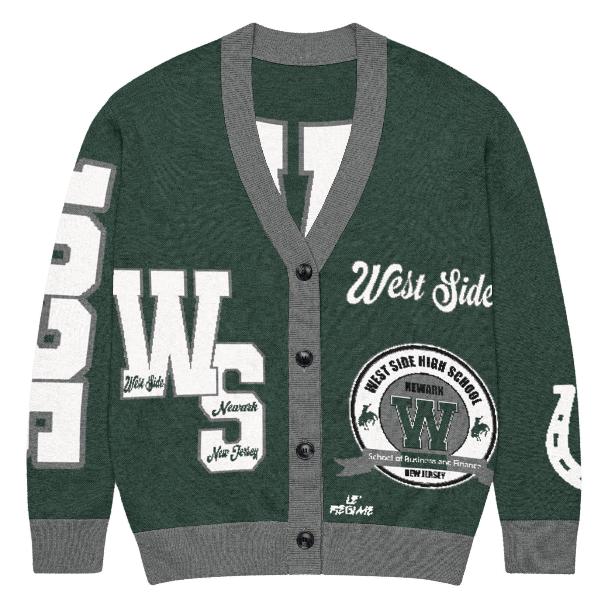 West Side High School Letterman Knitted Cardigan
