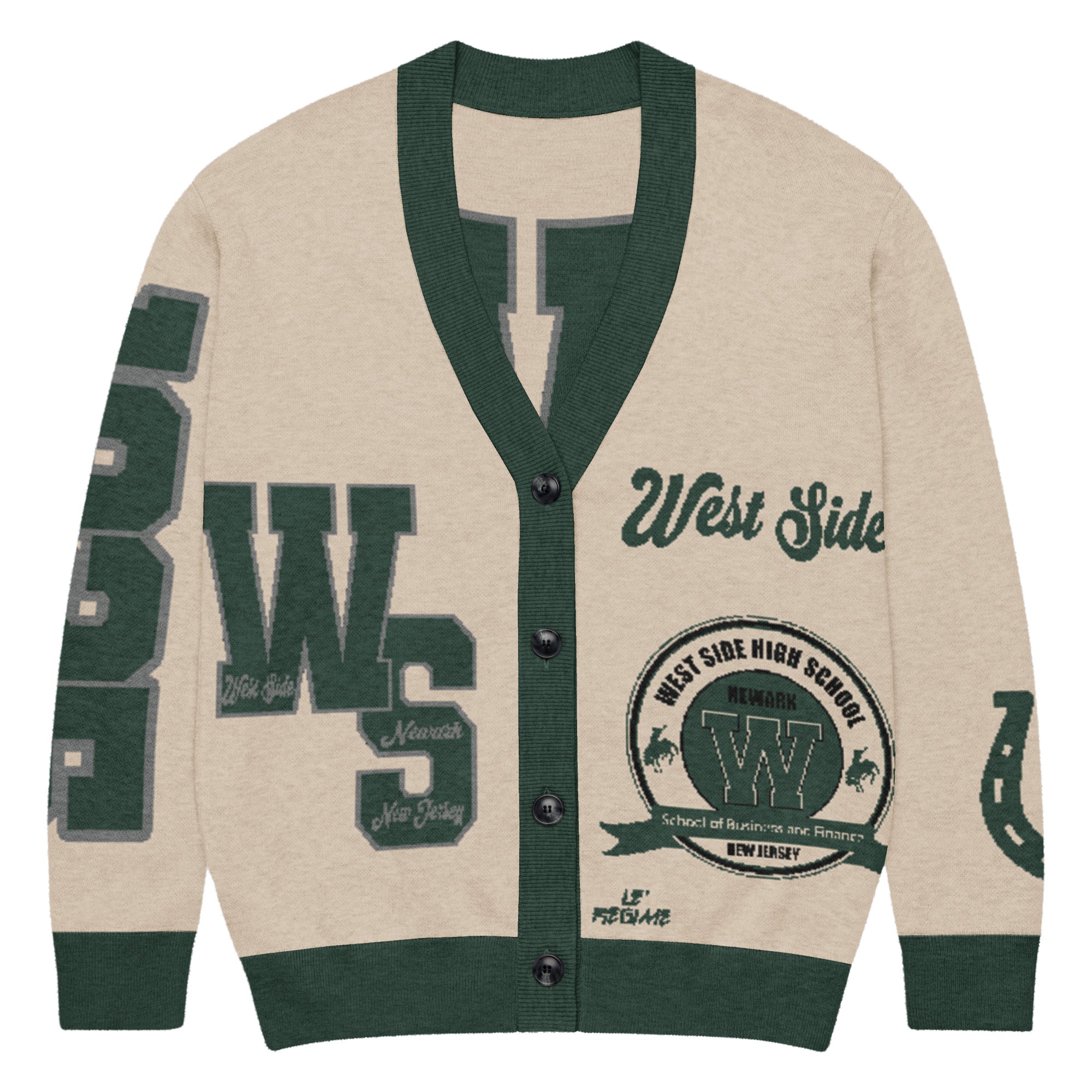 West Side High School Letterman Knitted Cardigan