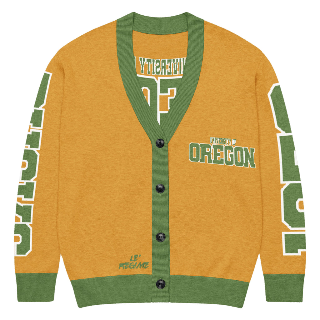 University Of Oregon Retro Varsity Knitted Cardigan