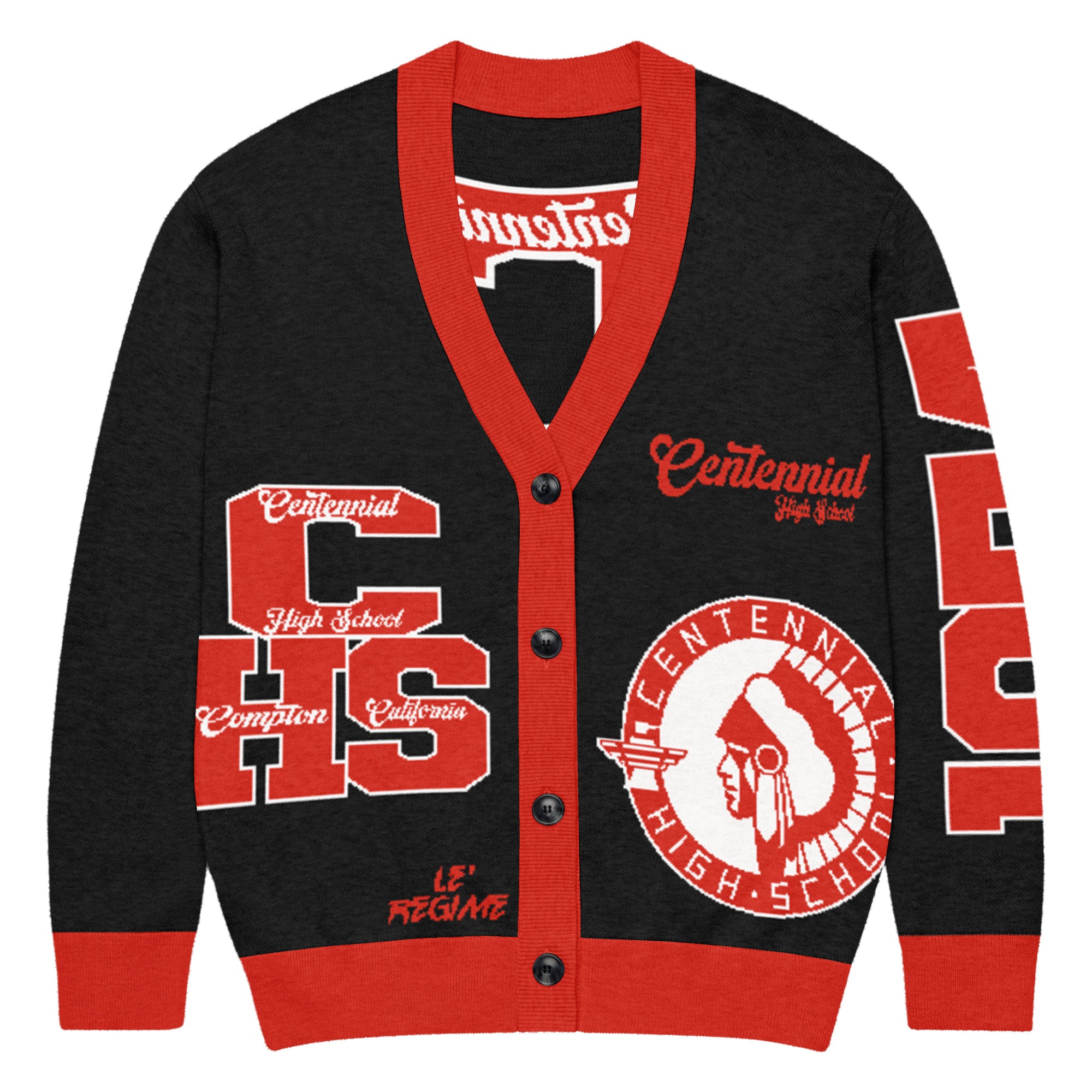 Centennial High School (Compton, California) Letterman Knitted Cardigan