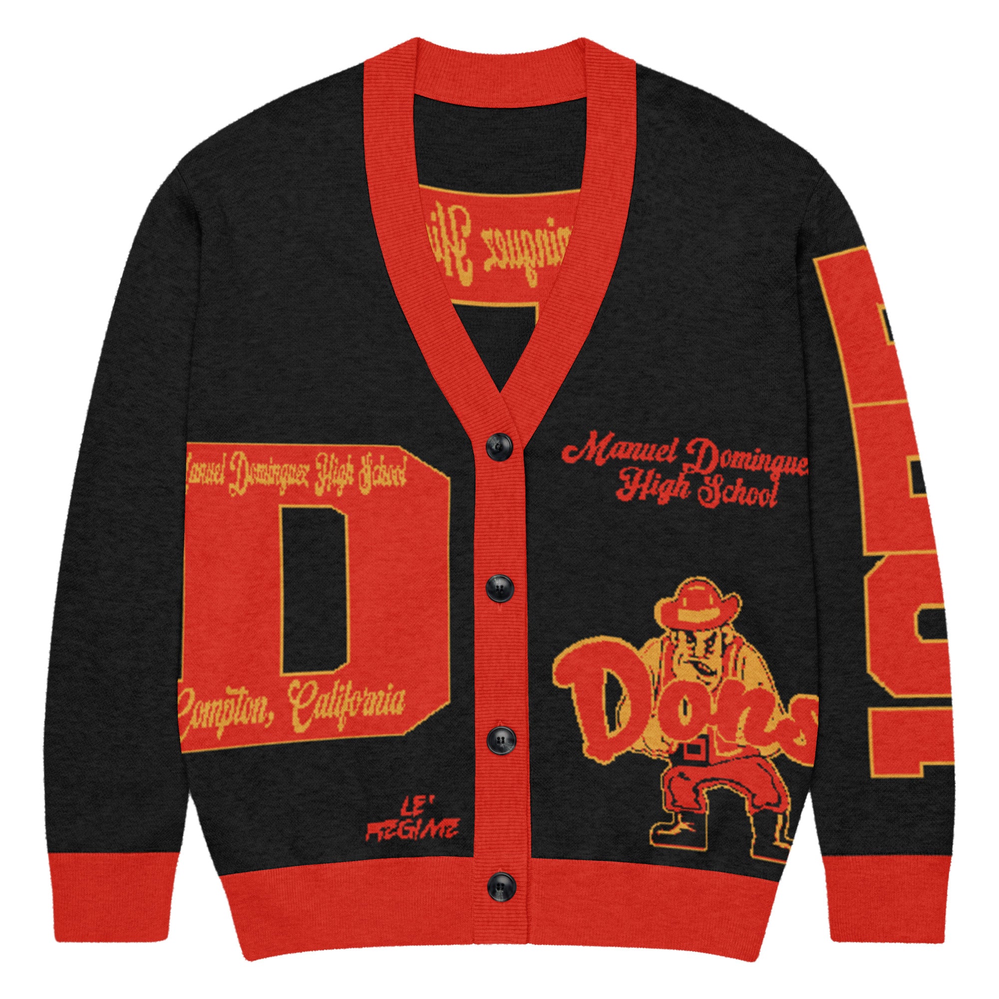 Manuel Dominguez High School (Compton, CA) Letterman Knitted Cardigan