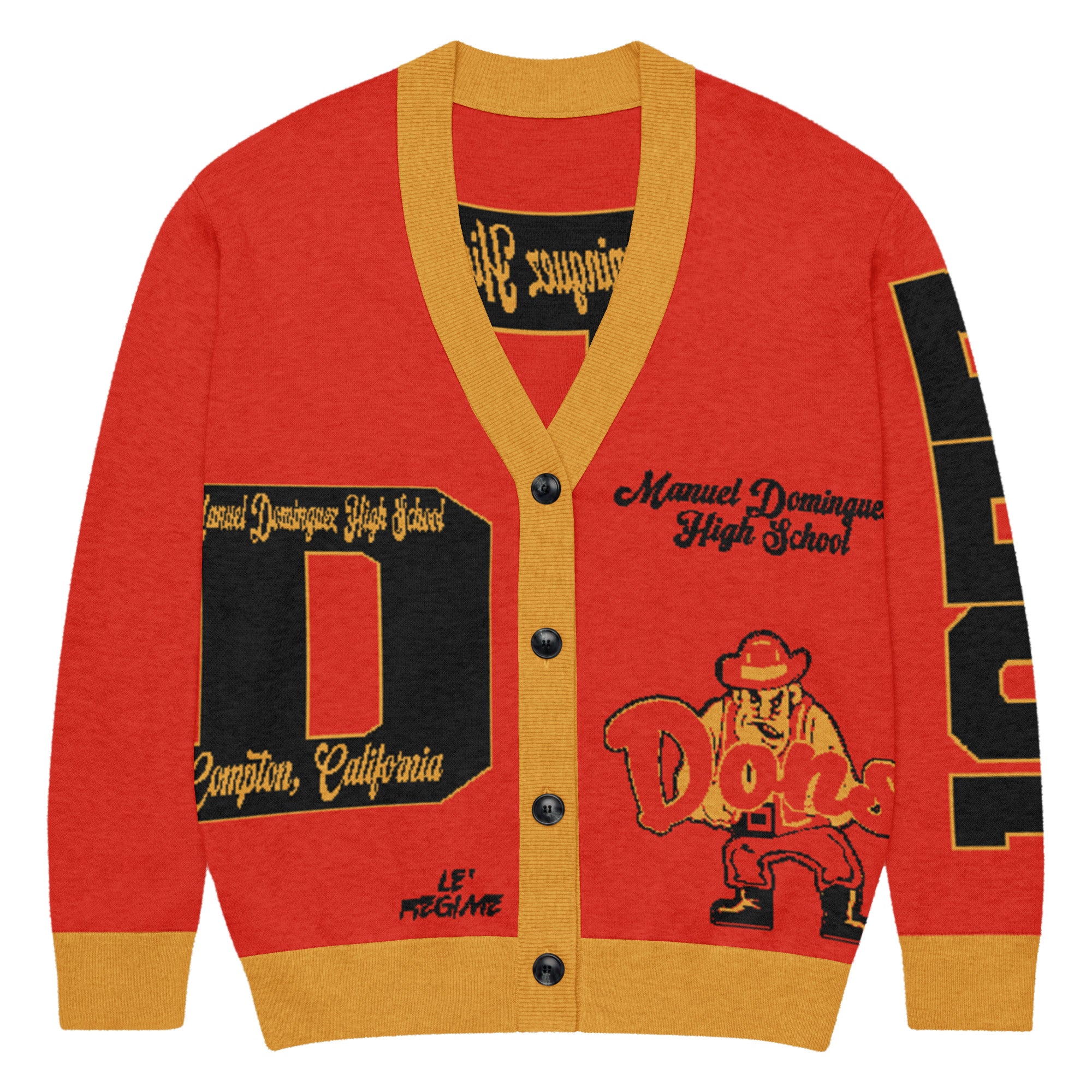 Manuel Dominguez High School (Compton, CA) Letterman Knitted Cardigan