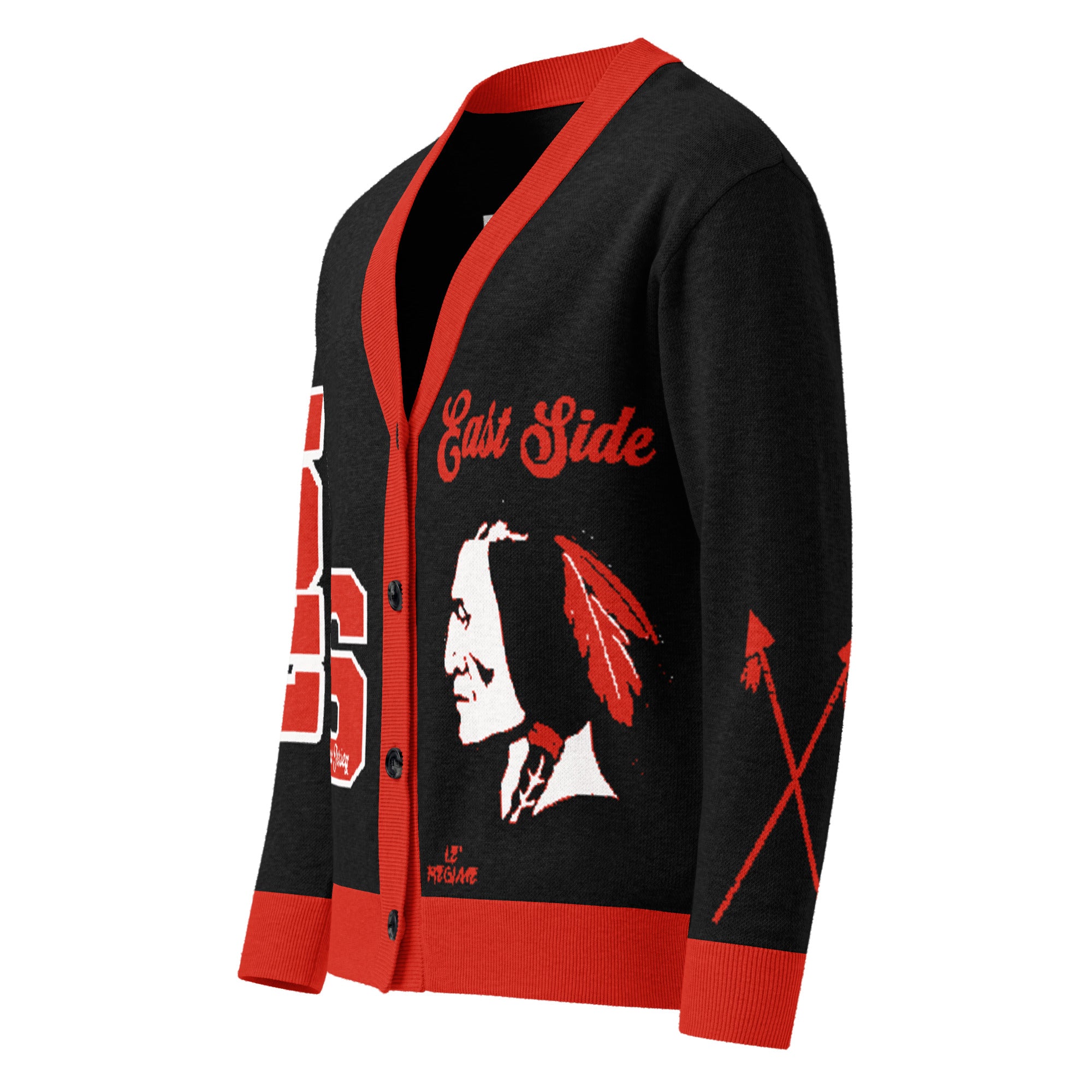 East Side High School Letterman Knitted Cardigan
