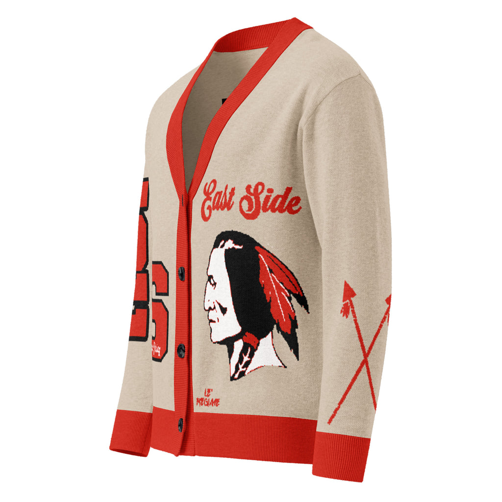 East Side High School Letterman Knitted Cardigan