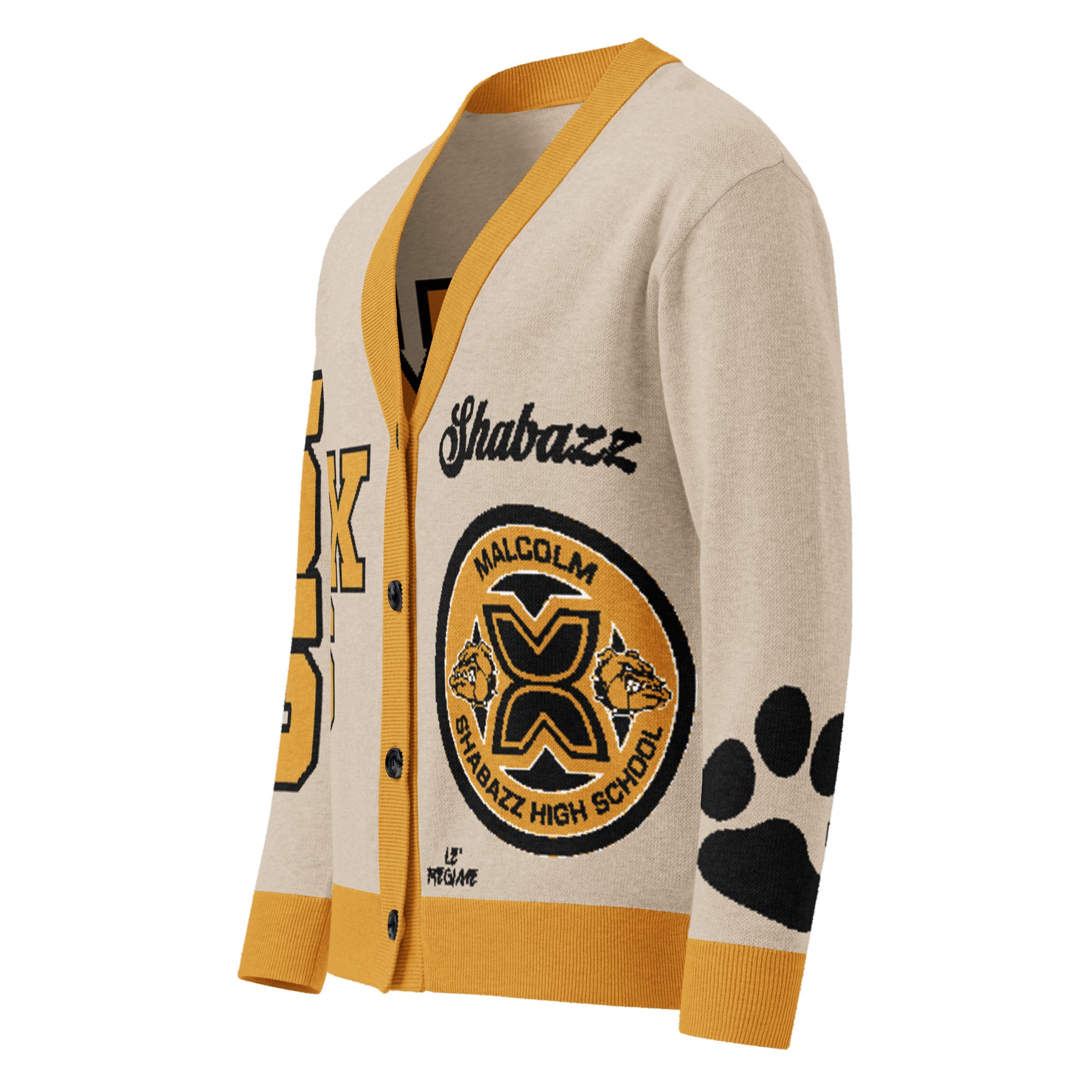 Malcolm X Shabazz High School Letterman Knitted Cardigan