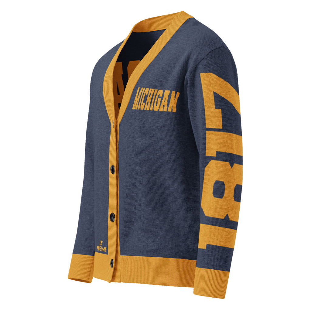 Michigan Retro Varsity Knitted Cardigan